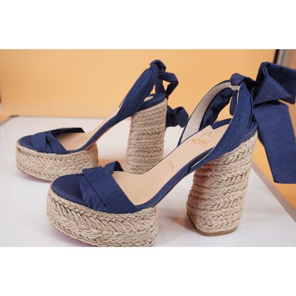 Christian Louboutin Mariza Du Desert 130 Platform Espadrille Sandal Size 41 11